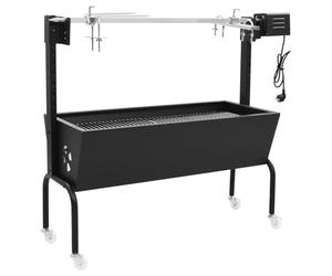 vidaXL Rôtissoire pour Barbecue Electrique Cuisson Poulet Poisson Porc Viande Jardin Barbecue Extérieur Arrière-cour Acier Inoxydable