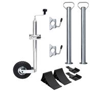 Vidaxl Roue Jockey 48 Mm Avec 2 Tubes De Support Et 3 Pinces Divisées