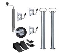 Vidaxl Roue Jockey 48 Mm Avec 2 Tubes De Support Et 3 Pinces Divisées