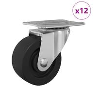 vidaXL Roue pivotante 12 pcs Argenté 60 x 60 x 50 mm Fer et nylon