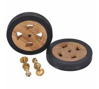vidaXL Roues de rechange pour chaise longue Teck massif 2x Marron