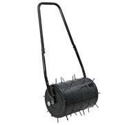 vidaXL Rouleau à gazon à tirer avec clips d'aération Noir 110 x 52 cm