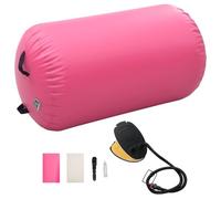 vidaXL Rouleau Gonflable de Gymnastique avec Pompe Cylindre Rouleau de Yoga Rouleau d'Entraînement Rouleau d'exercice 100x60 cm PVC Rose