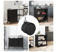 vidaXL Roulettes 12 pcs Noir et argent 37,8 x 40 mm Fer et PP