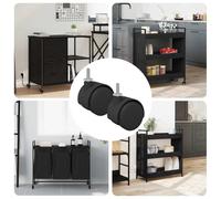 vidaXL Roulettes 2 pcs Noir et argent 37,8 x 40 mm Fer et PP