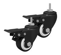 vidaXL Roulettes 2 pcs Noir M6 x 37 mm Fer et nylon, Roulettes de meuble, mobilité, rouleaux qui glissent, nylon, roulettes noires