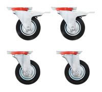 vidaXL Roulettes pivotantes 4 pcs 100 mm Noir