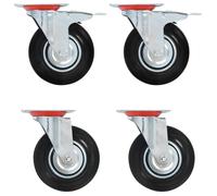 vidaXL Roulettes pivotantes 125 mm – 4 pièces – Noir G