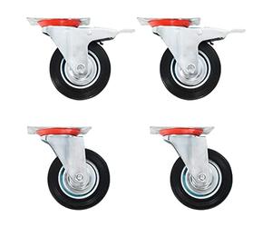vidaXL Roulettes Pivotantes 4 pcs Roulette de Mobilier Chariot Roulant Roulette de Meuble Etagère à Livre Bibliothèque Panier d'Achat Capacité 70 kg 100 mm