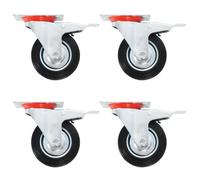 vidaXL Roulettes pivotantes avec double frein 4 pcs 100 mm Noir