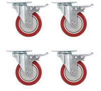 vidaXL Roulettes pivotantes avec double frein 4 pcs 100 mm