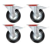 4x Roulettes Pivotantes avec Double Frein 160 mm Meuble Chariot Roulant vidaXL
