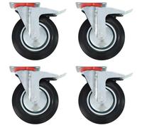vidaXL Roulettes pivotantes avec double frein 4 pcs 200 mm
