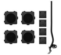 Vidaxl Roulettes Pour Meubles 4 Pièces Avec Élévateur Noir 13,5 X 13,5 X 4,2 Cm 300 Kg Noir