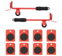 vidaXL Roulettes pour meubles 8 pièces avec élévateurs Rouge 9,8 x 7,5 x 3 cm 150 kg