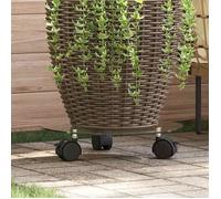 vidaXL Roulettes pour Plantes, Lot de 2, Verre Trempé, 28 cm Rond, Support à Roulettes avec Roulette Pivotante 360° 245691