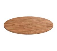 vidaXL Round Table Top Light Brown Ø15.7"x0.6" Treated Solid Wood Oak, Tabletop, Solid Wood Table Top, Round Tabletop, Wooden Table Top