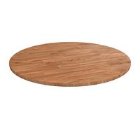 vidaXL Round Table Top Light Brown Ø19.7"x0.6" Treated Solid Wood Oak, Tabletop, Solid Wood Table Top, Round Tabletop, Wooden Table Top