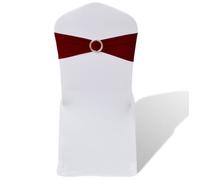 vidaXL Ruban décoratif élastique avec boucle de chaise 25 pcs Bordeaux