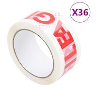 vidaXL Ruban d'emballage 36 pcs FRAGILE imprimé blanc 48 mm x 66 m