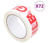 vidaXL Ruban d'emballage 72 pcs FRAGILE imprimé blanc 48 mm x 66 m