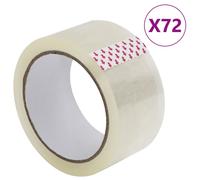 vidaXL Ruban d'emballage 72 pcs transparent 48 mm x 66 m