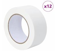 vidaXL Rubans de masquage pour peintre 12 pcs Blanc 50 mm x 50 m