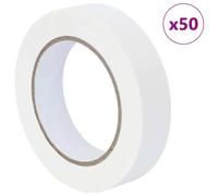 vidaXL Rubans de masquage pour peintre 50 pcs Blanc 25 mm x 50 m