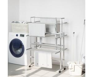 vidaXL S¿¿choir ¿¿ linge avec roues 89x64x129 cm aluminium