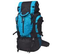 vidaXL Sac à dos de randonnée XXL 75L Noir et bleu Sac à dos pour camping voyage