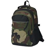 vidaXL Sac à dos d'école 91110 40 L noir et camouflage