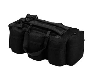 vidaXL Sac de Sport en Style Militaire Sac à Dos Sac à Bagages Rangement Stockage Voyage en Plein Air Randonnée Camping Extérieur 45 L Noir