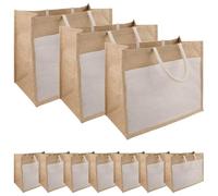 vidaXL Sacs en jute avec poche, 100 % jute, sac shopping écologique durable