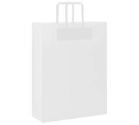 vidaXL Sacs en papier 250 pcs avec poignées blanc 32x12x42 cm, sac en papier, sac cadeau en papier, sac cadeau en papier, sac