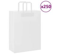 vidaXL Sacs en Papier 250 pcs avec poignées Bleu 26x12x35 cm, Sac en Papier, Sac Cadeau en Papier, Sac Cadeau en Papier, Sac