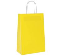vidaXL Sacs en papier 250 pcs avec poignées jaune 21x11x31 cm