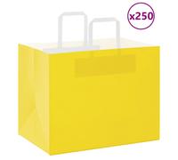 Vidaxl Sacs En Papier 250 Pcs Avec Poignées Jaune 32x22x24 Cm