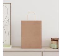 vidaXL Sacs en Papier 250 pcs avec poignées Marron 26x12x35 cm, Sac en Papier, Sac Cadeau en Papier, Sac Cadeau en Papier, Sac