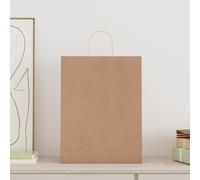 Vidaxl Sacs En Papier 250 Pcs Avec Poignées Marron 32x12x42 Cm