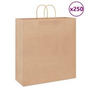 Vidaxl Sacs En Papier 250 Pcs Avec Poignées Marron 45x17x48 Cm