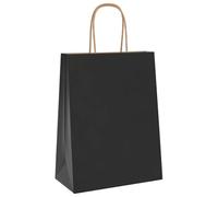 vidaXL Sacs en Papier 250 pcs avec poignées Noir 21x11x28 cm