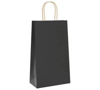 vidaXL Sacs en papier 250 pcs avec poignées noir 21x11x36 cm