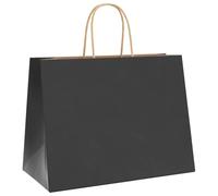 vidaXL Sacs en papier 250 pcs avec poignées noir 32x17x25 cm