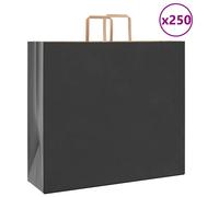 Vidaxl Sacs En Papier 250 Pcs Avec Poignées Noir 54x15x49 Cm