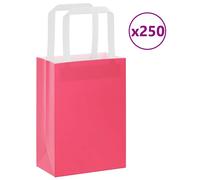 vidaXL Sacs en Papier 250 pcs avec poignées Rose 15x8x21 cm, Sac en Papier, Sac Cadeau en Papier, Sac Cadeau en Papier, Sac