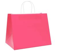 Vidaxl Sacs En Papier 250 Pcs Avec Poignées Rose 32x22x24 Cm