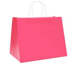 vidaXL Sacs en papier 250 pcs avec poignées rose 32x22x24 cm