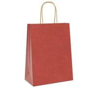 vidaXL Sacs en papier 250 pcs avec poignées rouge 21x11x28 cm