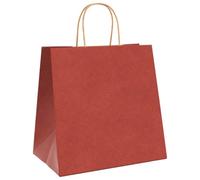 vidaXL Sacs en papier 250 pcs avec poignées rouge 26x17x25 cm