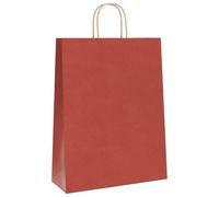 Vidaxl Sacs En Papier 250 Pcs Avec Poignées Rouge 32x12x42 Cm